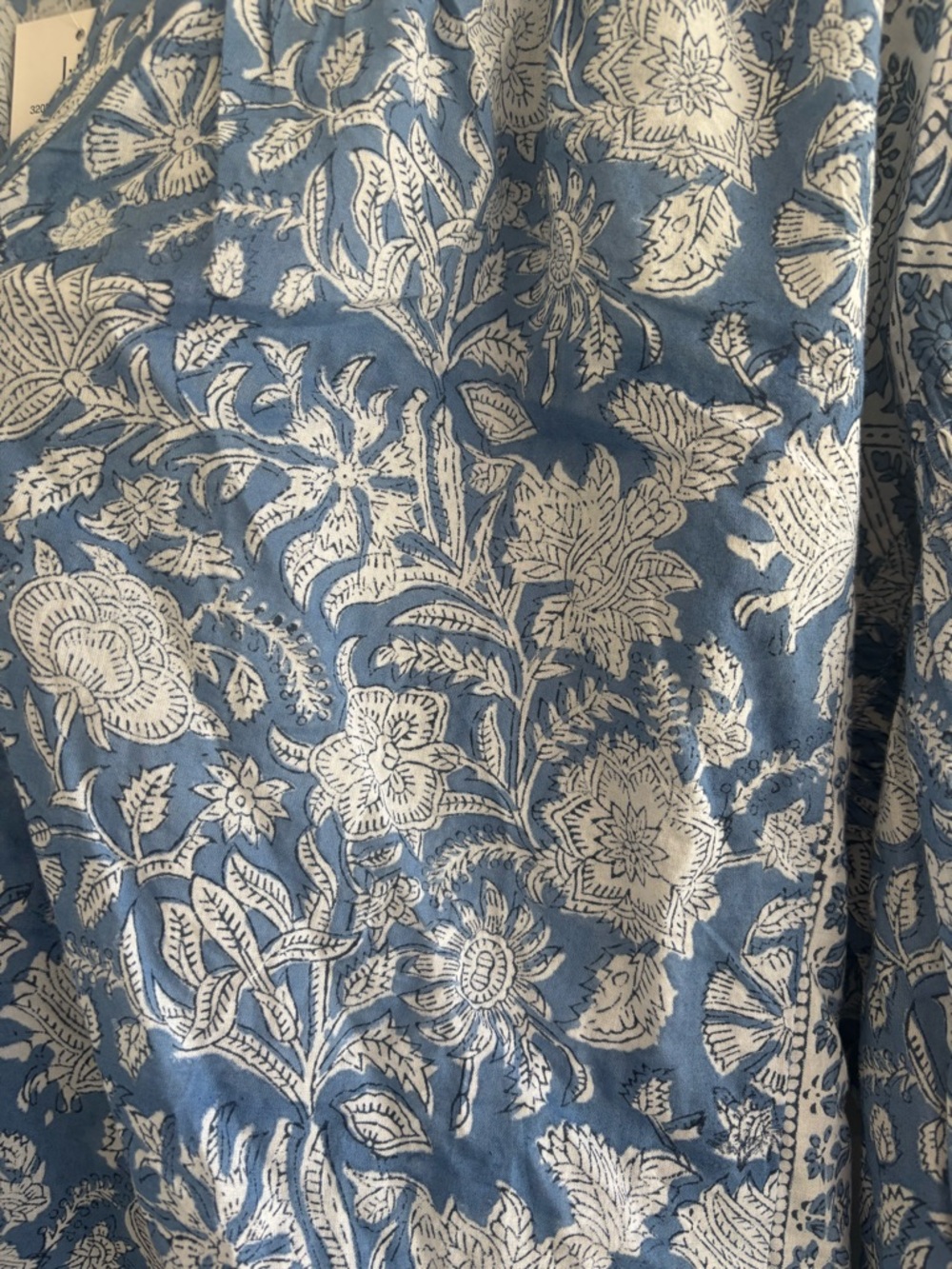 Pure Jill Hand Block Printed Foral 3/4 Sleeve Cotton Top Size Large NWT - Picture 10 of 14